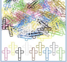 20 Pack Cross Paper Clips, 1.34 x 0.8 Inches Bible Paper Clips, Bible Studies
