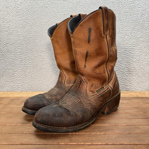 Dan Post Boots Mens 11.5EW Brown Leather Albuquerque Waterproof Boot Workwear - Picture 2 of 14