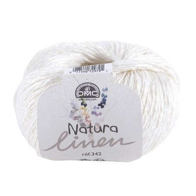 Häkel-/Strickgarn: Natura: Leinen: 50g: weiß