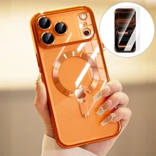 For iPhone 17 Pro Max/Air/17 Pro/17 Shockproof Clear Mag Safe Lens Case w/Screen