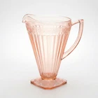1930's Jeannette Glass Co. Adam Pattern, Depression Glass, Pink Pitcher, 8"