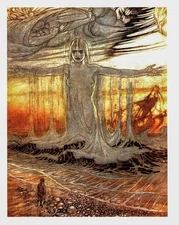 Arthur Rackham "The Shipwrecked Man" Vintage Art Print - Aesop's Fables