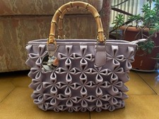 Borsa Alex Max Color Lilla, Manico Legno