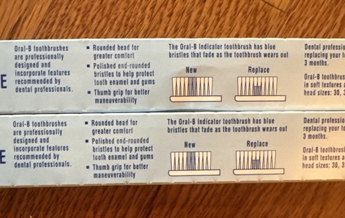 Pair Of Vintage 1996 Oral B Indicator 35 Soft Straight Toothbrush NOS In Package - Picture 5 of 10