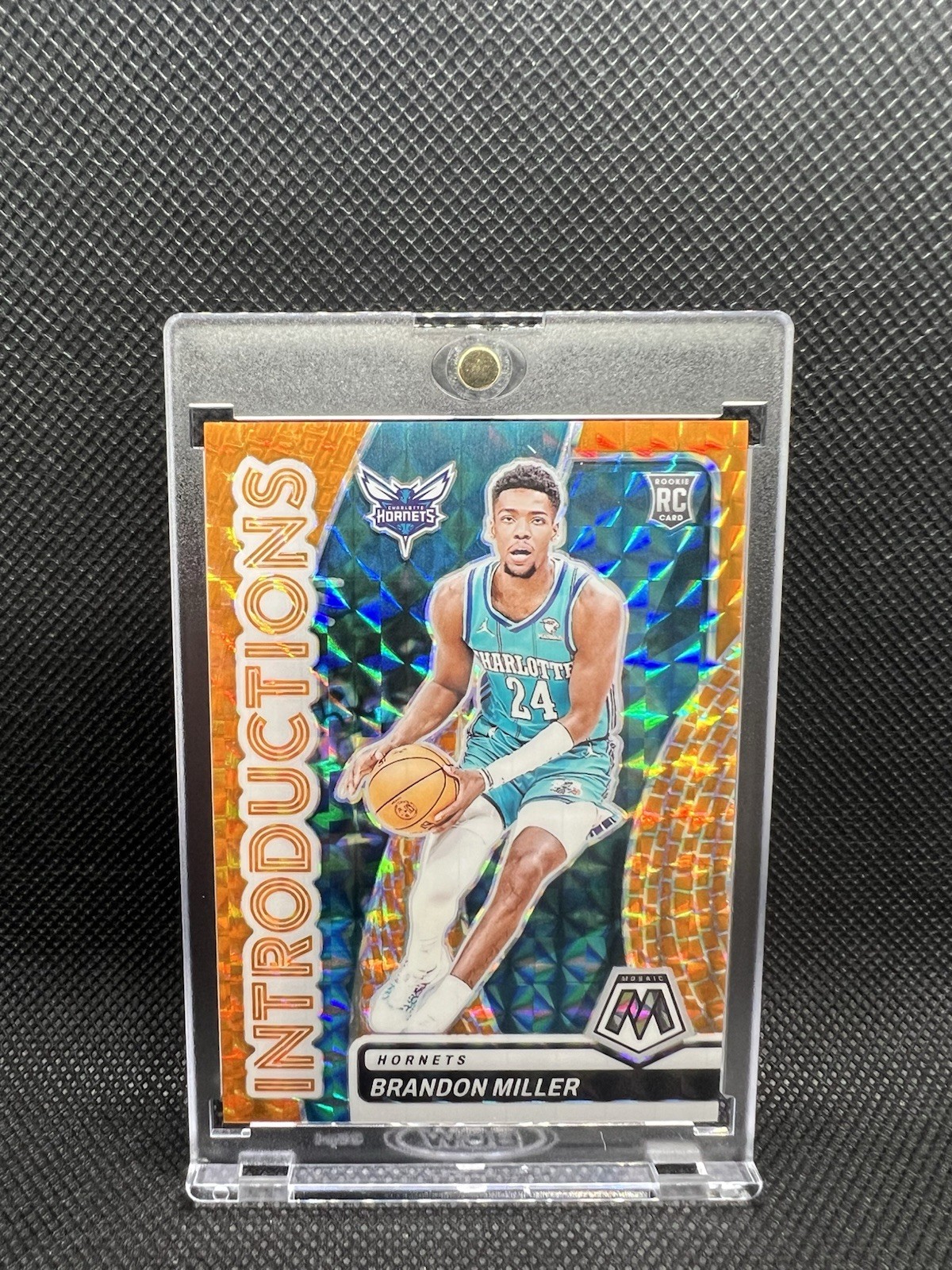 2023-24 Panini Mosaic Brandon Miller #7 Rookie Introductions Orange Prizm /49