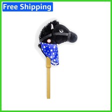 Soft Plush Black Horse Stick Toy with Music - Perfect for Creative Kids Ages 3
