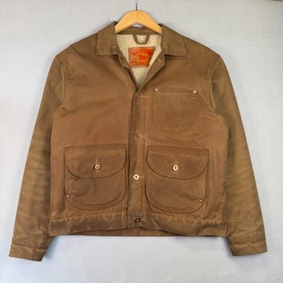 Waxed Jacket Mens L Tan Handmade Bespoke Sherpa Satin Lined Cargo Bomber NLA