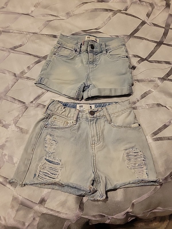2 Pair Of Jeans Shorts For Girls Size 4 & 5 By Cotton Kids