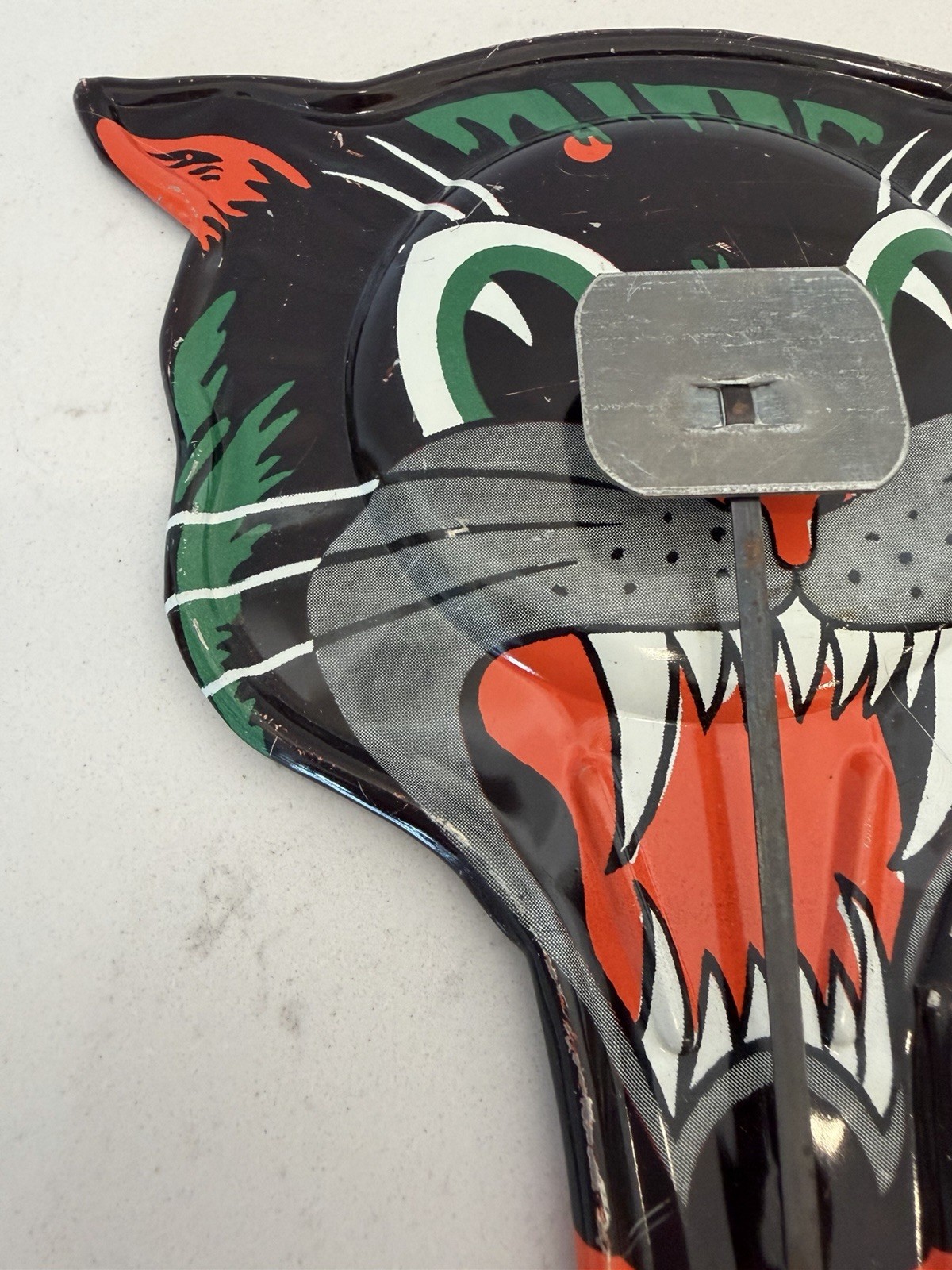 Vintage Halloween Noise Maker Black Cat Tin US Metal Toy Mfg  Co.