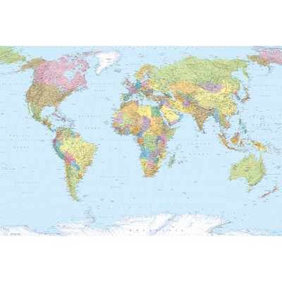Vlies-Fototapete WORLD MAP - bunt - 368x248 cm