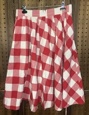 Retrolicious Madison Skirt L Red White Large Gingham Picnic Check 50s Retro
