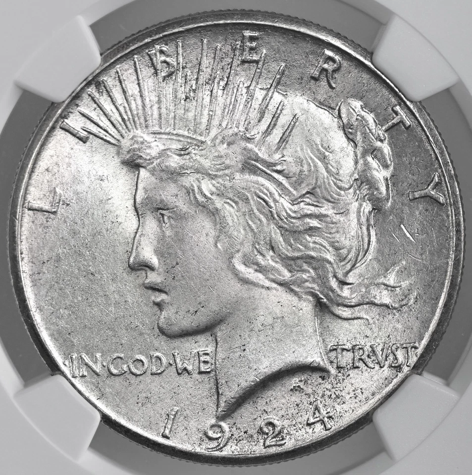 1924-S  $1 PEACE SILVER DOLLAR  "SAN FRANCISCO MINT"   NGC MS62 #8678139-018 - Image 2 of 4