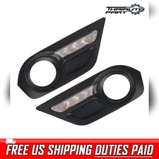 For Isuzu D-Max MU-X 2014 Pair LR Side Fog Light Lamp Cover W/DRL Day Light