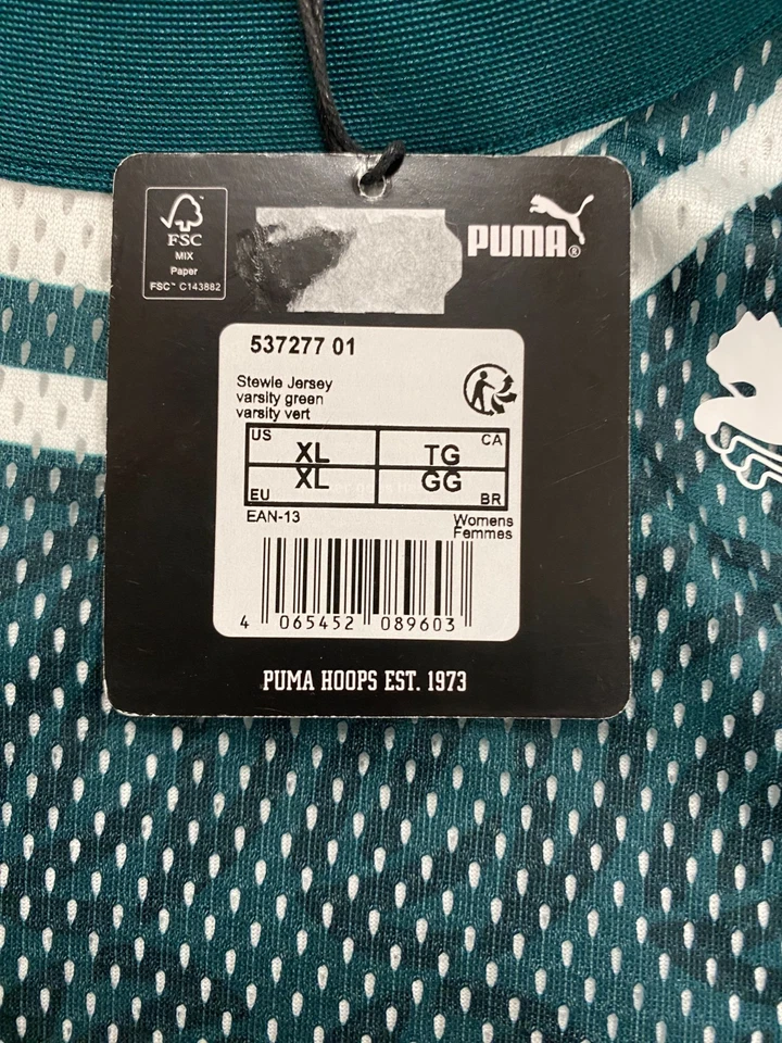 Camiseta de Fútbol Puma Hoops Stewie Jersey Verde Blanco Baloncesto Hombre Nueva Talla XL Foto 4 de 4