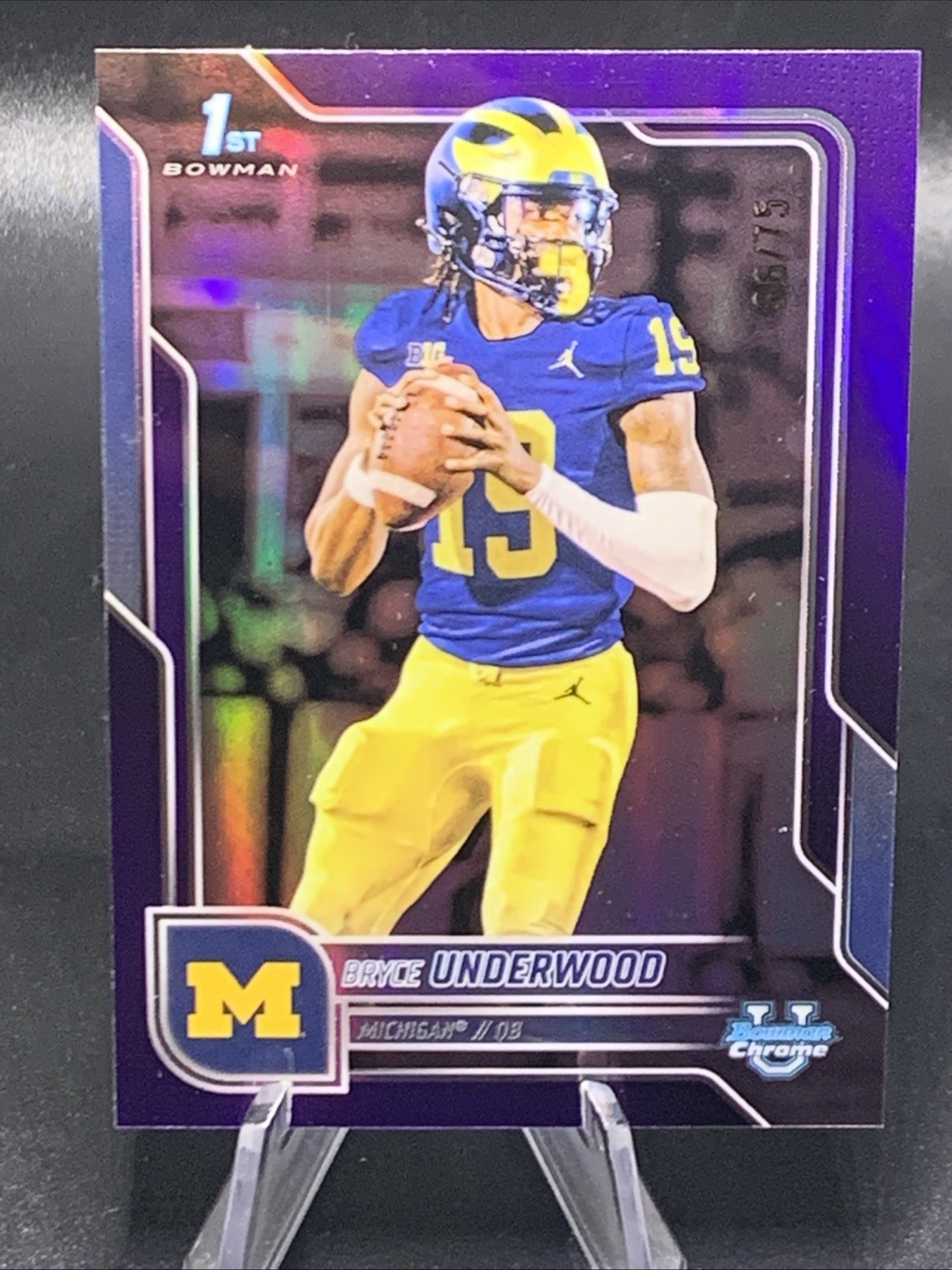 2025 Bowman Chrome U #196 Bryce Underwood 1st Purple Refractor /75