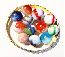 12 Vintage MARBLES in Average Used Condition See Photos