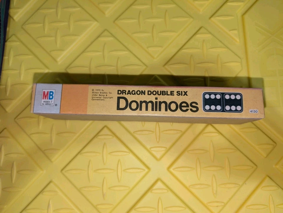 Vintage Wooden Dragon Double Six Dominoes 4130 game set by Milton Bradley 28pcs - Image 2 of 4