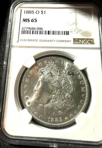 1885-O MORGAN SILVER DOLLAR NGC MS65