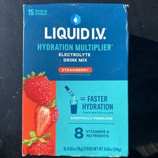 Liquid Iv Hydration Multiplier Strawberry Electrolyte Drink Mix, 8.46 oz - 15 Ct