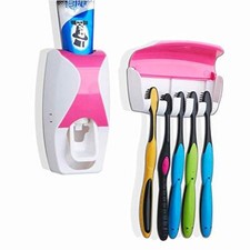 Dust-Proof Toothpaste Dispenser Toothpaste Squeezer Kit Pink 