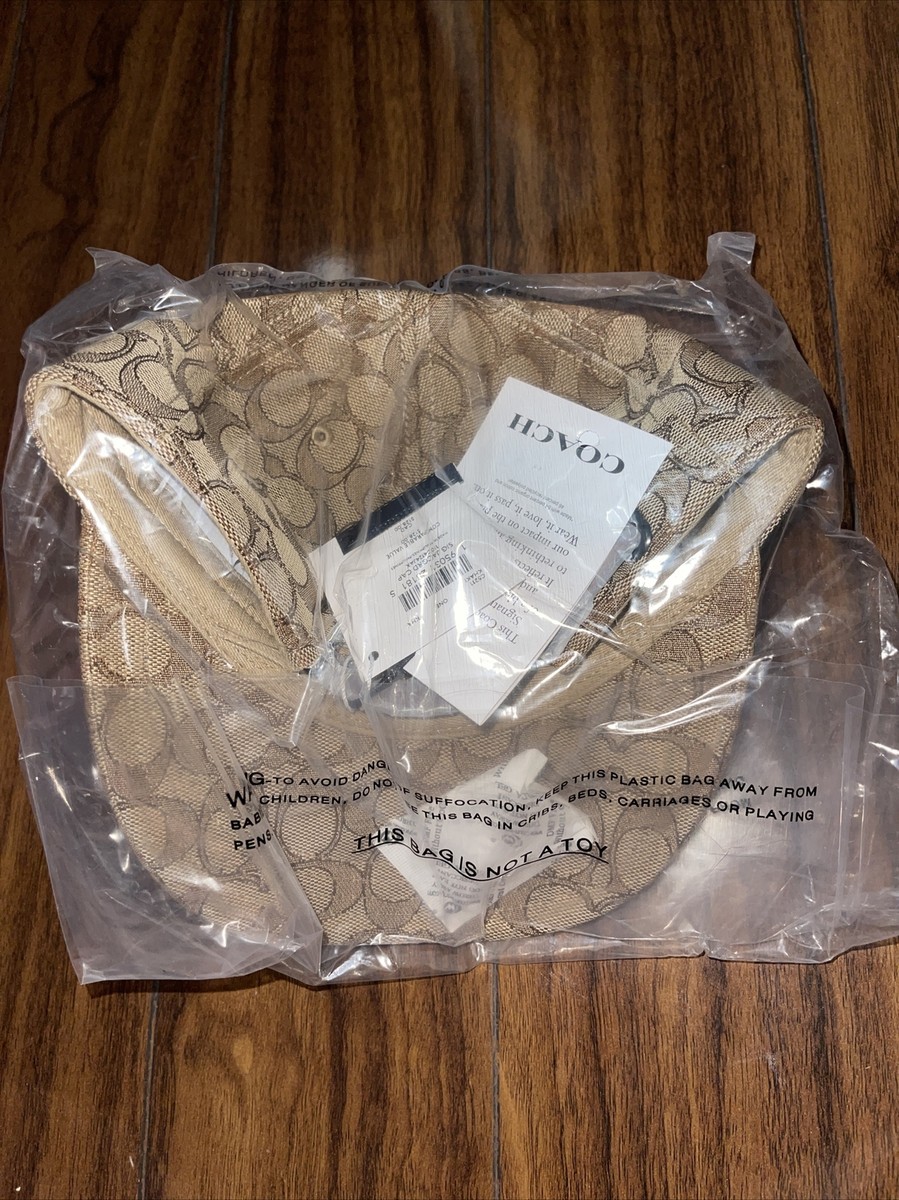 NWT Coach Baseball Hat Cap In Signature Jacquard, KHAKI NWT Coach Baseball Hat Cap In Signature Jacquard, KHAKI
