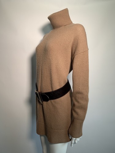 JOSEPH Jumper Dress Beige 100% Wool Roll Neck Short Length Long Sleeve UK XS - Picture 5 of 6