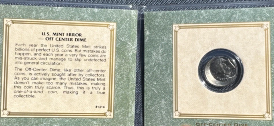 Roosevelt Dime Error 35% Off Center & Elliptical Clip (1965-1999) - Image 3 of 4