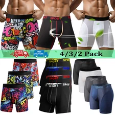 2-4 PCS Bamboo Fiber Boxer Briefs Breathable Underwear Better Softer Anti Chafe