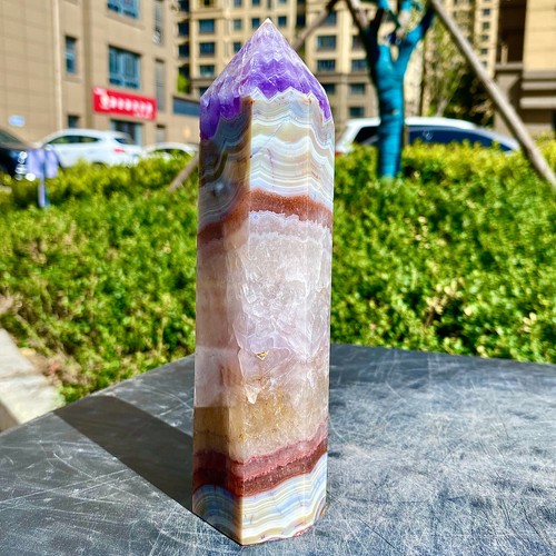 1.27LB Natural agate Amethyst QuartzAmethyst column mineral sample - 第 17/21 張圖片