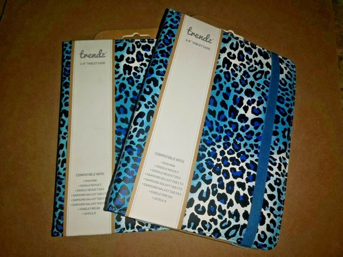 NEW Trendz Universal 6-8 Inch Tablet Case With Stand Blue Animal Print PC PHONE - Picture 8 of 8