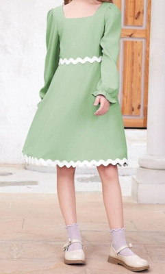 Girls Elegant Long Sleeve Dresses Semi Formal Dress Size with lining 12-13 Years