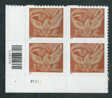 Scott #3646...60 Cent...Eagle... Plate Block 