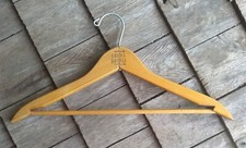 Vintage Wood Clothes Hanger w/Trouser Bar, Advertising Lowes Hotels 1960s
