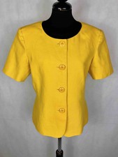 MARELLA Giacca Donna Elegante Lino Maniche Corte Linen Woman Jacket Sz.M - 44
