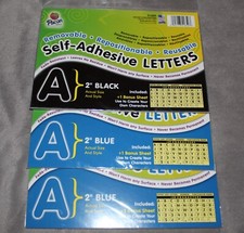 Self-Adhesive Letters 2" 477 Characters Blue Black Mix School or Business NEW