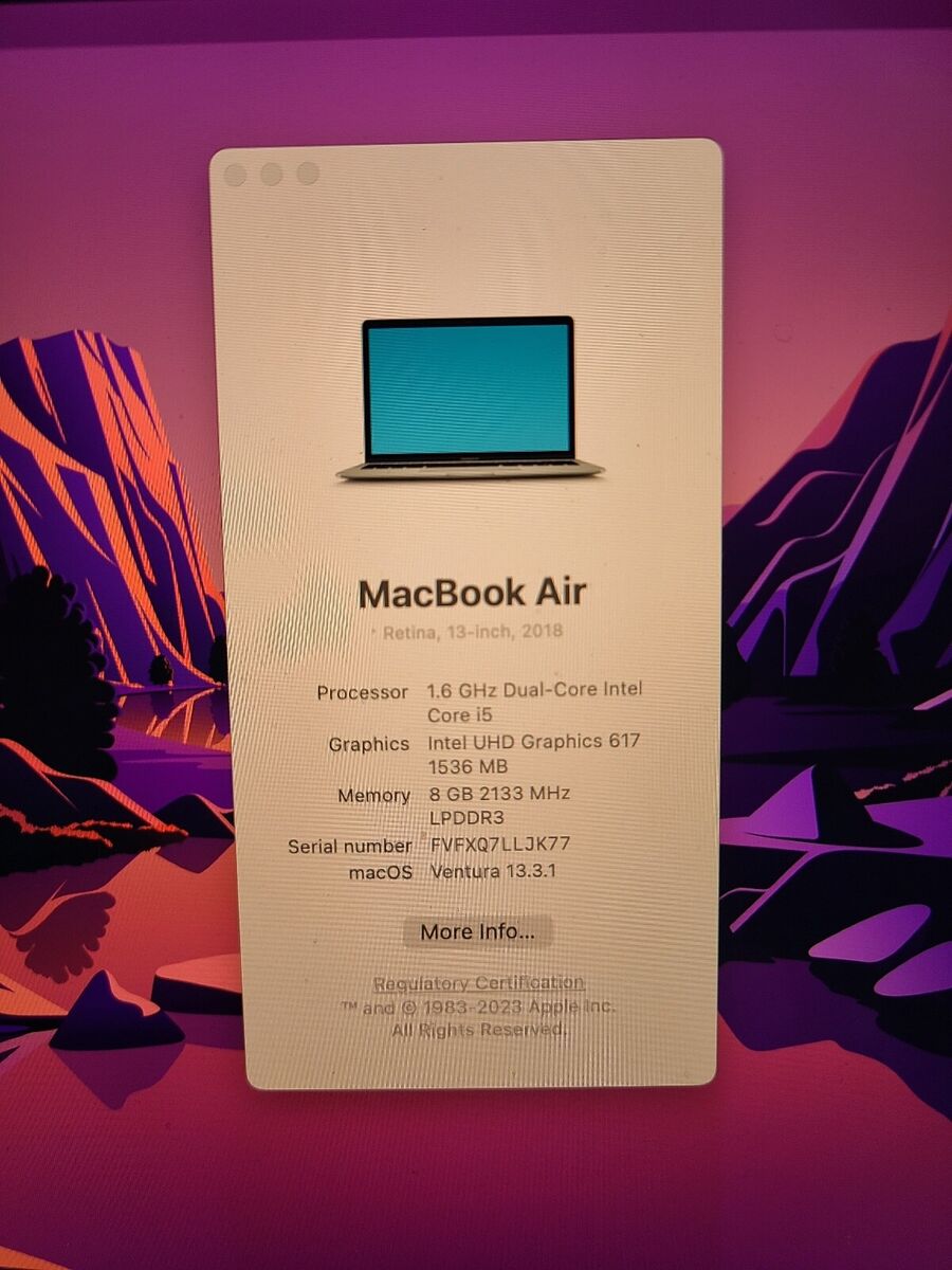 Apple MacBook Air (13-inch Retina display, 1.6GHz dual-core Apple MacBook Air (13-inch Retina display, 1.6GHz dual-core