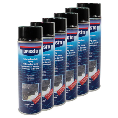 Presto UBS Unterbodenschutz 6x 500 ml Spray Bitumen schwarz DC306017 Steinschlag