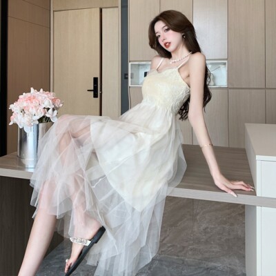 knee length dresses for ladies Sweetheart Sequin Mesh Corset Tiered Mermaid Dress Missy / 4 / Ice-Pink main image 1