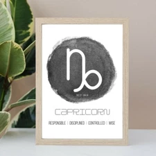 Capricorn | Zodiac | Horoscope | Wall Art | Interior Design | Digital Printable