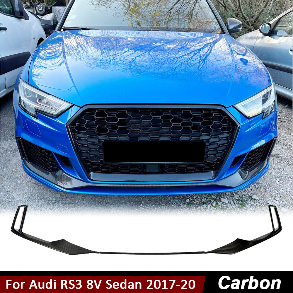 For Audi RS3 Sedan 17-19 Carbon Fiber Front Bumper Splitter Air Vent Cover Fins