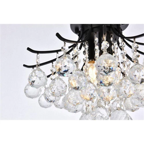 Elegant Lighting Toureg 16" Metal and Crystal Flush Mount in Black - Picture 6 of 8