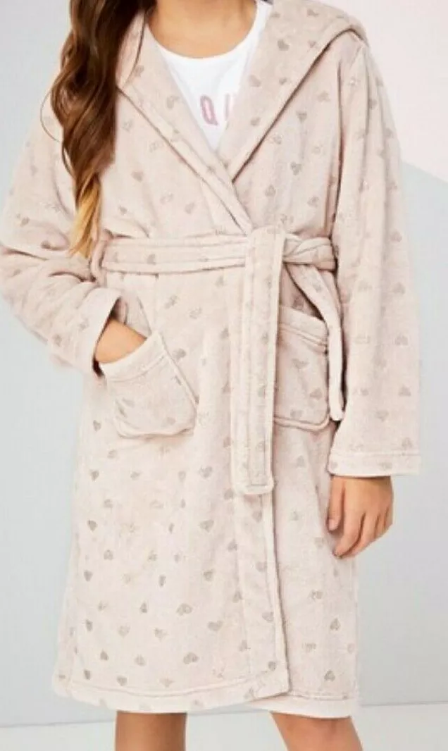 LIPSY PINK HOUSECOAT Size S/M Dressing Gown Loungewear Cosy Warm Fleece  Diamante £5.00 - PicClick UK