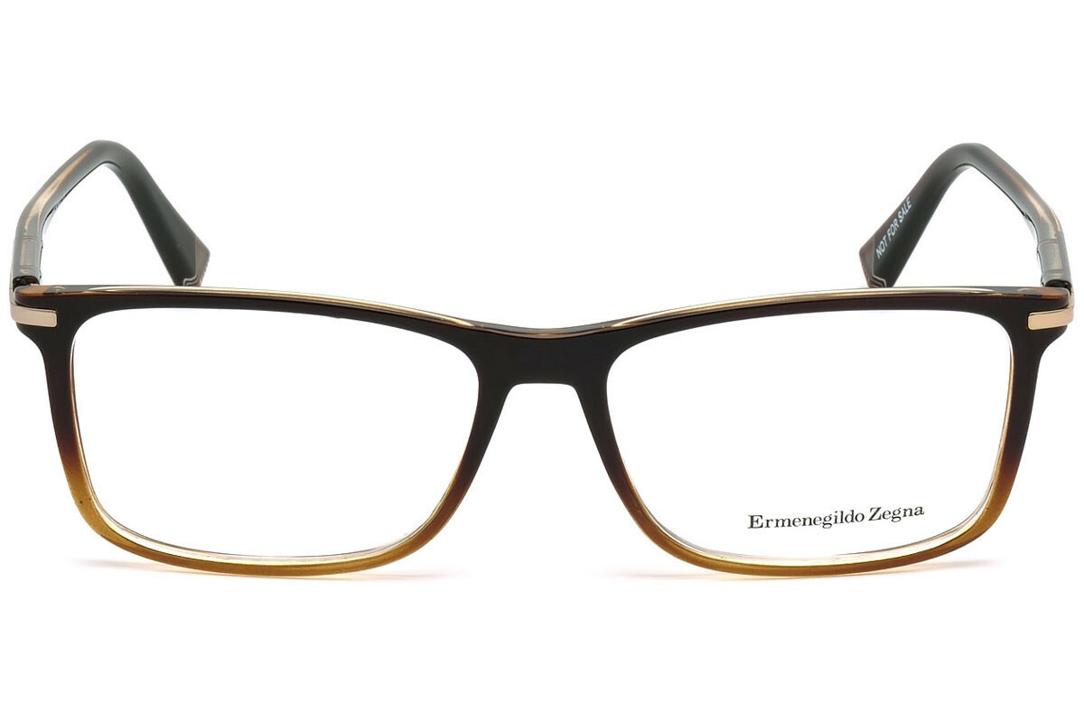 Тонкие пластиковые очки Ermenegildo Zegna EZ 5041 050 коричневого цвета 55-15-145 EZ05041 Rx 29990₽