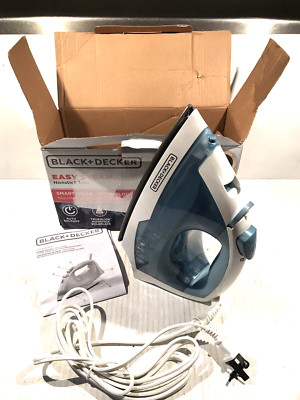 BLACK+DECKER  IR40V Easy Steam Nonstick Iron Blue White Auto Shutoff Spray Mist