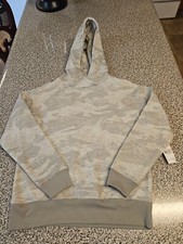 Women's Gray/Beige Pullover Small Hoodie without pocket  cotton/polyester 