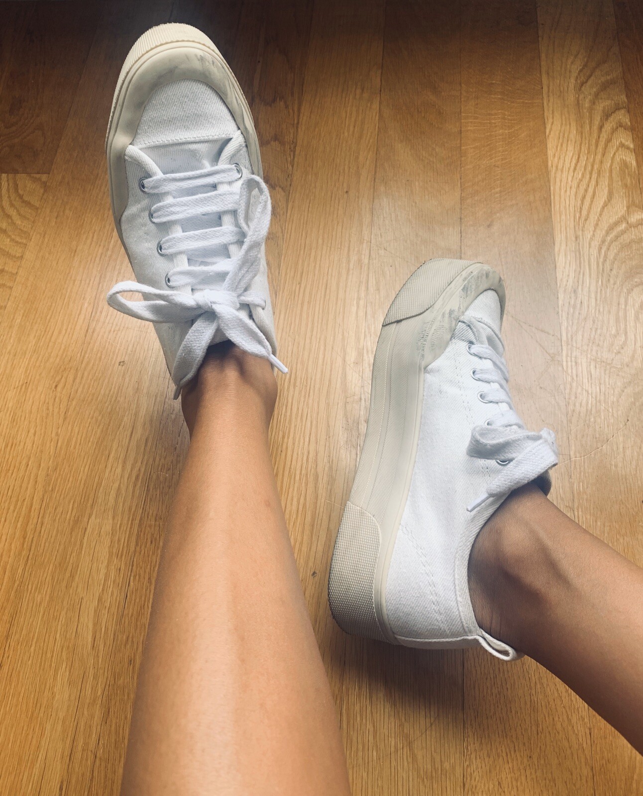 white canvas platform shoes