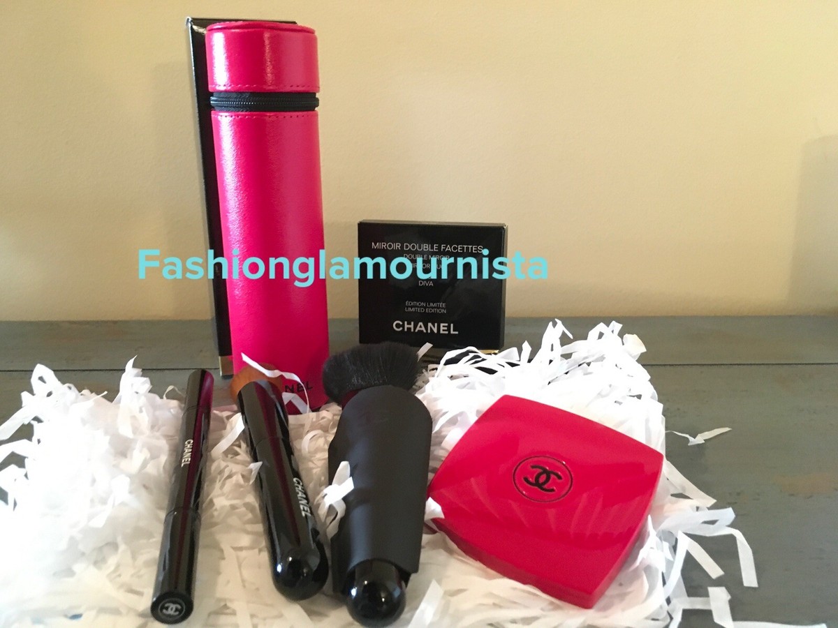 Bnib Chanel 3 Essential Brushes Set And Compact Mirror Set! Diva