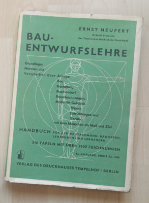 Ernst Neufert - Bauentwurfslehre BEL 12. Auflage 1950 RAR Architektur Bau Buch