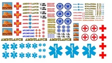 1:43 scale model ambulance signs markings waterslide decals