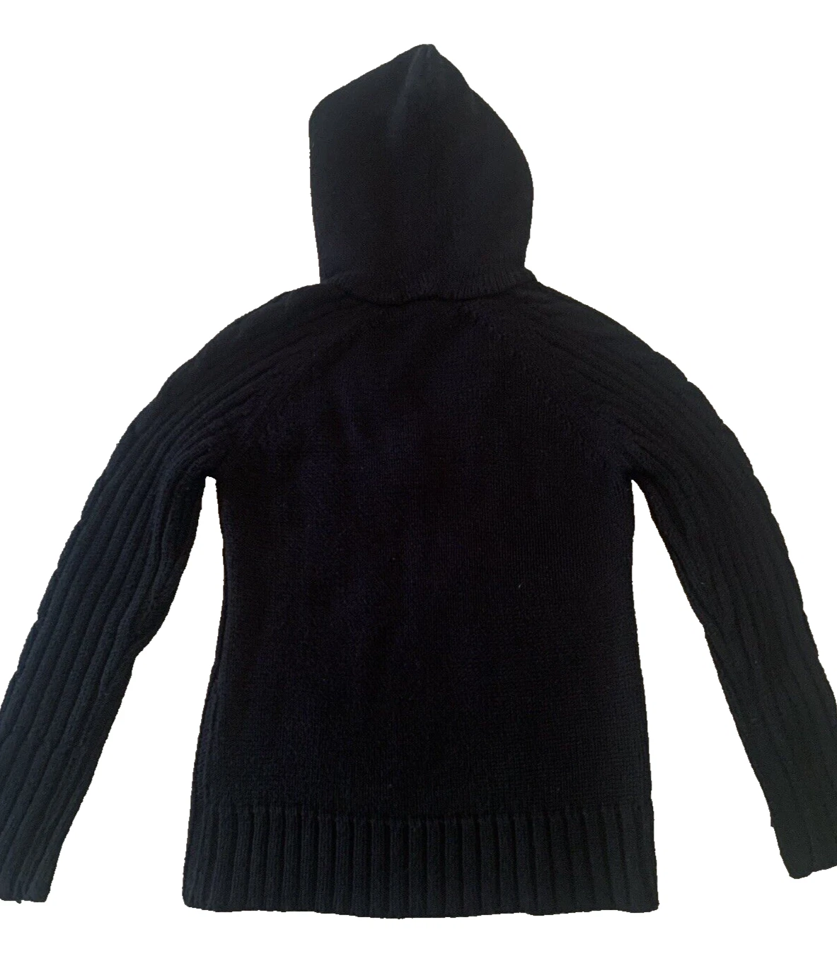 VETEMENTS Maglione Love Change ragazza L XL blu navy pullover maglia cavo felpa con cappuccio